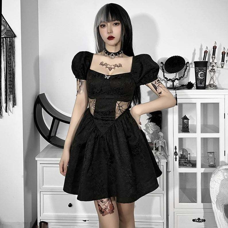 Custom Logo Clothing Trendy Women Wholesale Gothic Punk Clothing Gothic Dress Bodycon