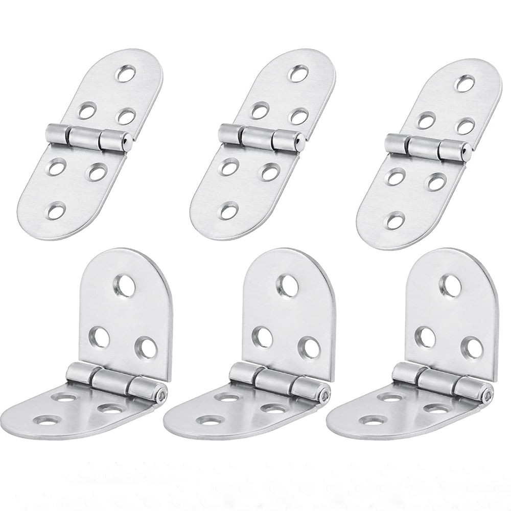 Wholesale Hardware accessory 304 Stainless Steel iron round corner spring door butterfly hinges butt flush hinge