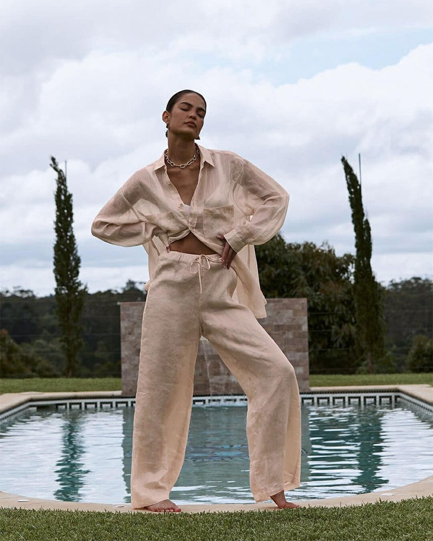 2024 New spring summer cotton linen 2 pieces women sets casual full sleeve shirt pant linen women sets